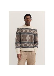 Bugatti, Herren, Bugatti Norwegerpullover &raquo;Regular Fit&laquo; mit Stehkragen, 70, beige, XXL, Regular Fit - bequem & zeitlos geschnitten