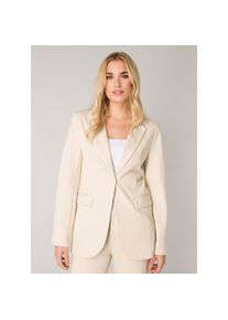 Base Level, Unisex, Jerseyblazer mit V-Ausschnitt und Knopf, light beige, 44, Blazer von Base Level