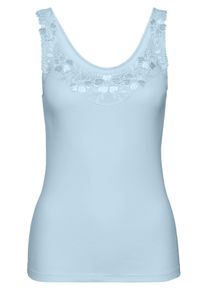 THIEME Witt Damen Achselhemd, wei&szlig; + petrol, Gr&ouml;&szlig;e 40, 100% Baumwolle