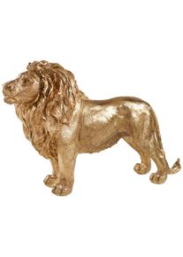 Ambia Home Dekol&ouml;we , Goldfarben , Kunststoff , Uni , L&ouml;we , 16.5x34.5x54.5 cm , Kunsthandwerk, zum Stellen, handgemacht, handgemalt , Dekoration, Dekofiguren & Skulpturen, Dekotiere