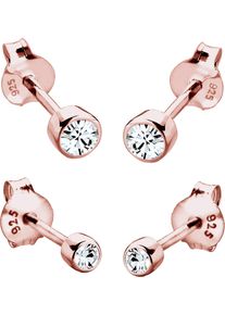 Elli Ohrstecker Set 'Kristall' Damen Gr&ouml;&szlig;e One Size rosegold