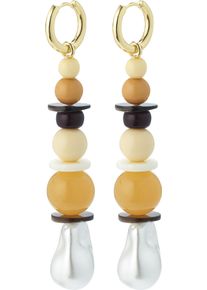 Pilgrim Ohrringe 'Naila ' Damen Gr&ouml;&szlig;e One Size creme / gelb / gold / schwarz