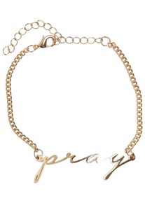 Mister Tee Armband 'Pray' Damen Gr&ouml;&szlig;e L/XL gold