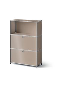 Tchibo - Metall-Kommode &raquo;Cn3 Slim Line&laquo; mit 2 versetzbaren Klappenf&auml;chern - 77x30,5x120,3cm - taupe - Stahl / Aluminium / Kunststoff