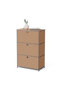 Tchibo - Metall-Kommode &raquo;Cn3&laquo; mit 3 Klappenf&auml;chern - 77x40x120,3cm - braun - Stahl / Kunststoff / Kunststoff