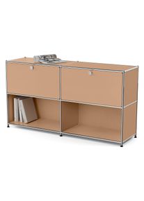 Tchibo - Metall-Sideboard &raquo;Cn3&laquo; mit 2 versetzbaren Klappenf&auml;chern - 152x40x82,5cm - braun - Stahl / Aluminium / Kunststoff