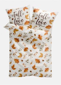 Parure de lit &agrave; message en blanc135x200 cm, bonprix