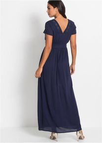 Robe longue en viscose fluide en bleu, Taille 38, Couleur/Motif: bleu fonc&eacute;, bonprix