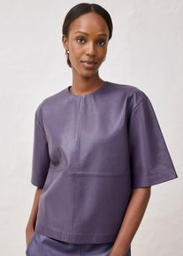 Leder-Tunika aus Lammnappa in lila, Gr&ouml;sse 48, bonprix