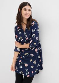 2-in-1 Umstands-und Still-Blusenkleid aus Viskose in blau, Gr&ouml;sse 50, bonprix