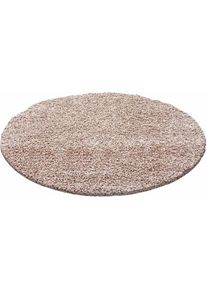 Ayyildiz Teppiche, Hochflor-Teppich &raquo;Life Shaggy 1500&laquo; rund 30 mm H&ouml;he auch in rechteckig, Wohnzimmer, Langflor, grosse Farbauswahl, beige, Kunstfaser