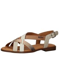 Pikolinos, Femmes Sandales &agrave; lani&egrave;res 'Algar', ivoire / beige clair / marron / or