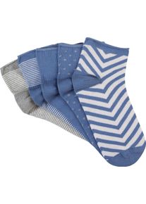 w&auml;schepur Damen Damen-Sneakersocken mittelblau-gemustert