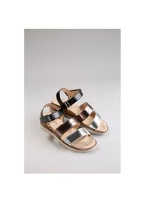 Aniston Shoes, Unisex, Aniston SHOES Keilsandalette , Sandale, Sommerschuh, Klettschuh, Metallic-Optik - NEUE KOLLEKTION, schwarz, kombiniert, 37, 