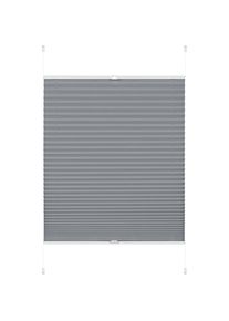 Gardinia, Gardinia Plissee &raquo;EASYFIX Greta&laquo; Lichtschutz ohne Bohren verspannt inkl. dezenter Abdeckleiste (Staubschutz), rauchblau, Obermaterial: 100% 