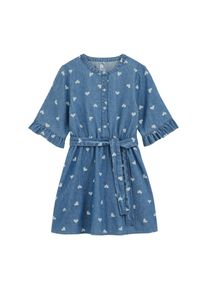 WE Fashion Kleid M&auml;dchen Gr&ouml;&szlig;e 110/116 blue denim / wei&szlig;