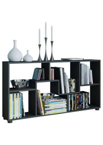 Mid.you Regal , Schwarz , Holzwerkstoff , 117x62x20 cm , erweiterbar , Wohnzimmer, Regale, B&uuml;cherregale