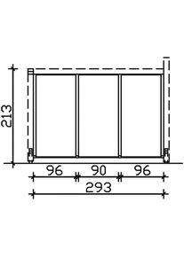 Skan Holz Seitenwand Polycarbonat Freistehend Naturbelassen, 293x200 cm