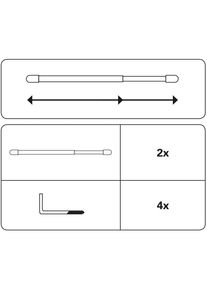 Gardinia, Gardinia Scheibenstange &raquo;Vitragestange&laquo; &Oslash; 11 mm 1 l&auml;ufig-l&auml;ufig ausziehbar Serie Vitragestange flachoval &Oslash; 11 mm, 2er-Set, braun, Metall, 2 