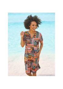 Heine, Unisex, Heine Jerseykleid &raquo;Jersey-Kleid&laquo; Eingrifftaschen, terra, rot, bedruckt, 36, Normalgr&ouml;ssen, modischer Druck