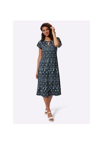 Inspirationen, Unisex, Jerseykleid &raquo;Jersey-Kleid&laquo;, jeansblau, schwarz, bedruckt, 50, Normalgr&ouml;ssen, figurschmeichelnder Schnitt