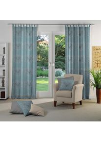 WIRTH, Vorhang &raquo;Stuben&laquo; Schlaufen 1 Stk. tlg., blau, Jacquard, Baumwolle, Polyester