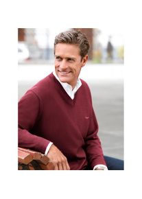 Marco Donati, Herren, V-Ausschnitt-Pullover &raquo;V-Pullover&laquo;, bordeaux, 62, Schurwolle (Merino)