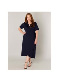 Base Level Curvy, Unisex, Wickelkleid &raquo;Abbie&laquo; Weich fliessende Viskose-Mischqualit&auml;t, navy dunkelblau, 58 (60), N-Gr, Wickelkleid Abbie von BASE-LEVEL