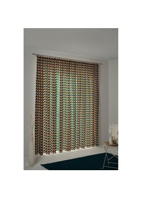 Adam, Vorhang &raquo;Circles&laquo; Kr&auml;uselband 1 Stk. tlg. aus 100% Bio-Baumwolle, orange, dunkelblau, t&uuml;rkis, Jacquard, Baumwolle (Bio-Baumwolle)