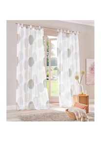 my home, my home Gardine &raquo;Belem&laquo; Schlaufen 1 Stk. tlg. 1 oder 2 Schals, Vorhang, Fertiggardine, Kreise, stein, Voile, Polyester