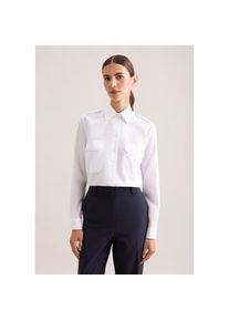 Seidensticker, Unisex, Seidensticker Kurzarmbluse 1/1 Kragen Uni, wei&szlig;, XS (34), Passform: Slim