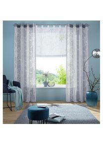 my home, my home Raffrollo &raquo;Anna&laquo; mit Schlaufen Halbtransparent, Ausbrenner, Viskose, wei&szlig;, Ausbrenner, Obermaterial: 70% Viskose, 30% Polyester