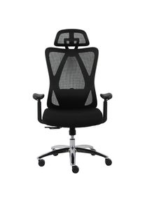 Goodproduct, GOODproduct B&uuml;rostuhl &raquo;ZAMIR, verstellbare Kopfst&uuml;tze, Lendenwirbelst&uuml;tze,&laquo; () Mesh Schreibtischstuhl, Chefsessel mit Wippfunktion & 