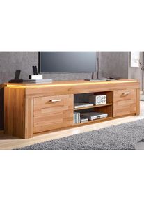 Vogl M&ouml;belfabrik, VOGL M&ouml;belfabrik Lowboard Breite 222 cm, kernbuche teilmassiv, Massivholz, Melamin, B/H/T: 222 cm x 57 cm x 40 cm