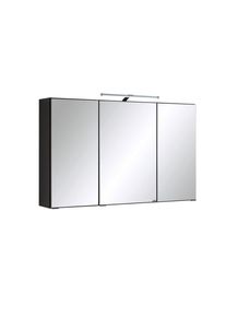 Held Spiegelschrank , Graphitfarben , Metall , 6 F&auml;cher , 100x64x20 cm , Made in Germany , Badezimmer, Badm&ouml;belsets & -serien, Badm&ouml;belserien