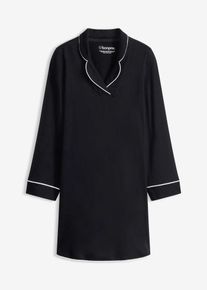 Nachthemd aus weicher Baumwolle in schwarz, Gr&ouml;sse 52/54 (XXL), 100% Baumwolle, bonprix