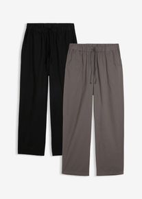 Lange Pyjamahose aus weicher Baumwolle (2er Pack) in grau, Gr&ouml;sse 56/58 (XL), 100% Baumwolle, bonprix