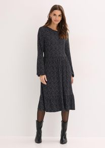 Midi-Jerseykleid aus Viskose-Mix in schwarz, Gr&ouml;sse 48/50 (XL), bonprix