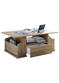 Mid.you Couchtisch in Eichefarbe , Eichefarben , Kunststoff , 1 Schubladen , rechteckig , Wange , 52x44x110 cm , offenes Fach , Wohnzimmer, Wohnzimmertische, Couchtische, Couchtische mit Schubladen