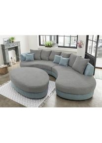 Home Affaire, Home Affaire Ecksofa &raquo;Limoncello organische Formensprache, OTTOs Choice, L-Form&laquo; ergonomische Form, aqua, grau, 100% Polyester, B/H/T: 