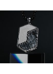 Holzkern Halsketten Herren Damast und Marmor