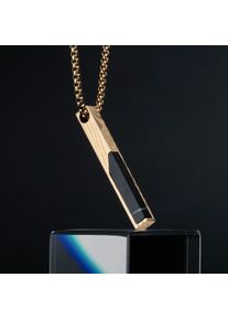 Holzkern Halsketten Herren Damast und Schwarzer Marmor