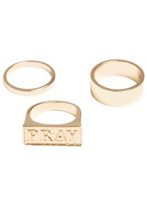 Mister Tee Ring 'Pray' Damen Gr&ouml;&szlig;e 57/58 gold