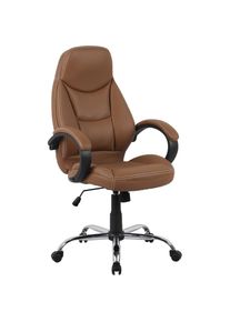 Goodproduct, GOODproduct Chefsessel &raquo;Veronika, B&uuml;rostuhl,&laquo; () komfortabel gepolstert, Kunstleder, cognac, Kunstleder, B/H/T: 68 cm x 111 cm x 68 cm