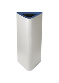 Contenitore per la raccolta differenziata Pure, triangolare, capacit&agrave; 60 l, bianco / blu