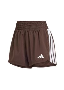 adidas Performance Sportshorts 'Pacer' Damen, dunkelbraun / wei&szlig;, Gr&ouml;&szlig;e M