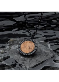 Holzkern Halsketten Herren Dunkelgrau und Koa