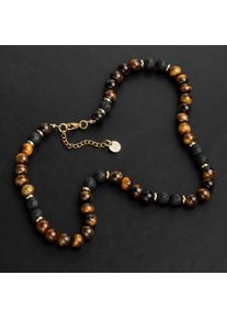 Holzkern Halsketten Herren Tigerauge