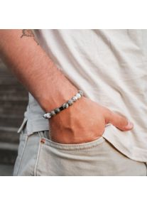 Holzkern Armb&auml;nder Herren Jaspis und Howlith