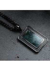 Holzkern Halsketten Herren Dunkelgrau und Marmor